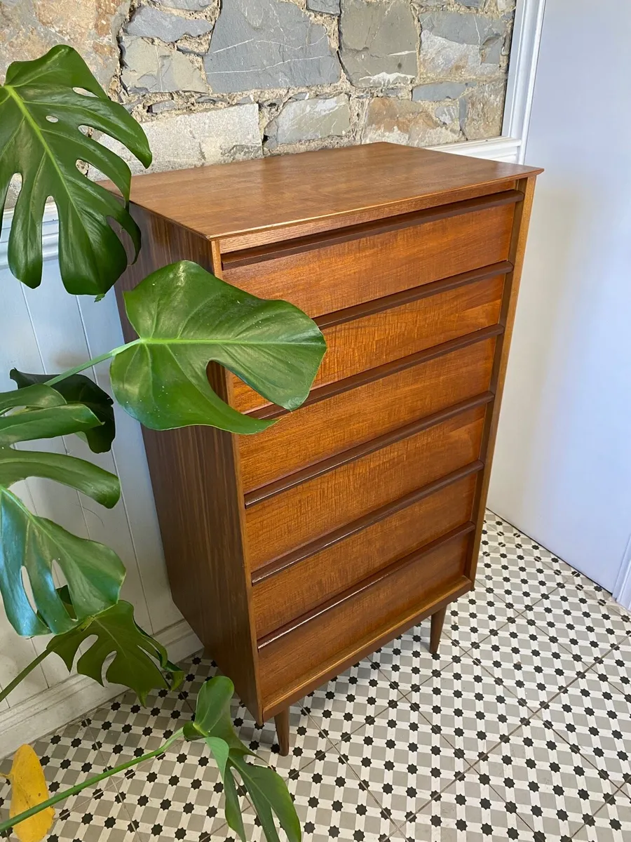 Mid Century Teak Austinsuite Teak Tallboy Chest - Image 4