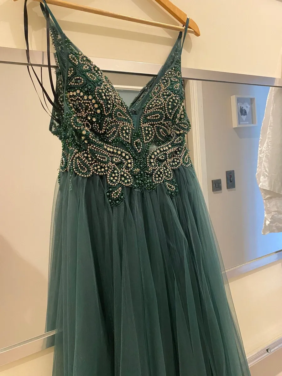 Dark Green Debs Dress - Image 1