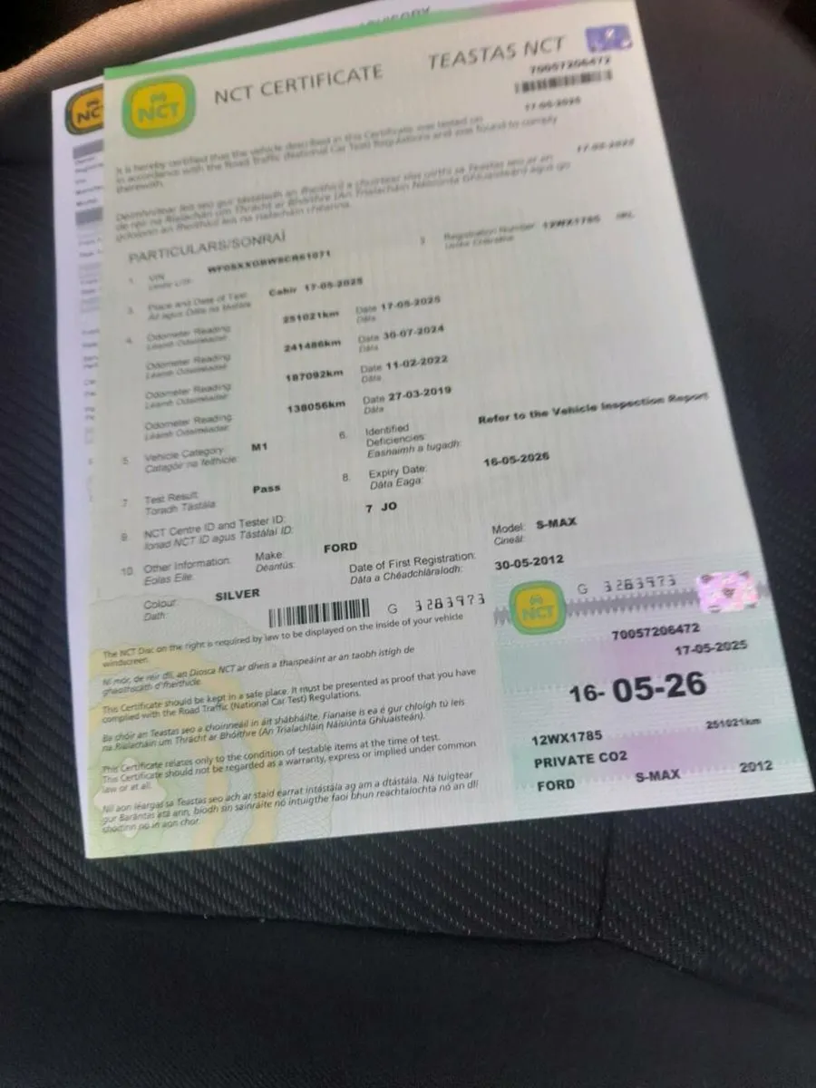 NEW 12 MONTHS NCT 05/2026 FORD SMAX TITANIUM - Image 2