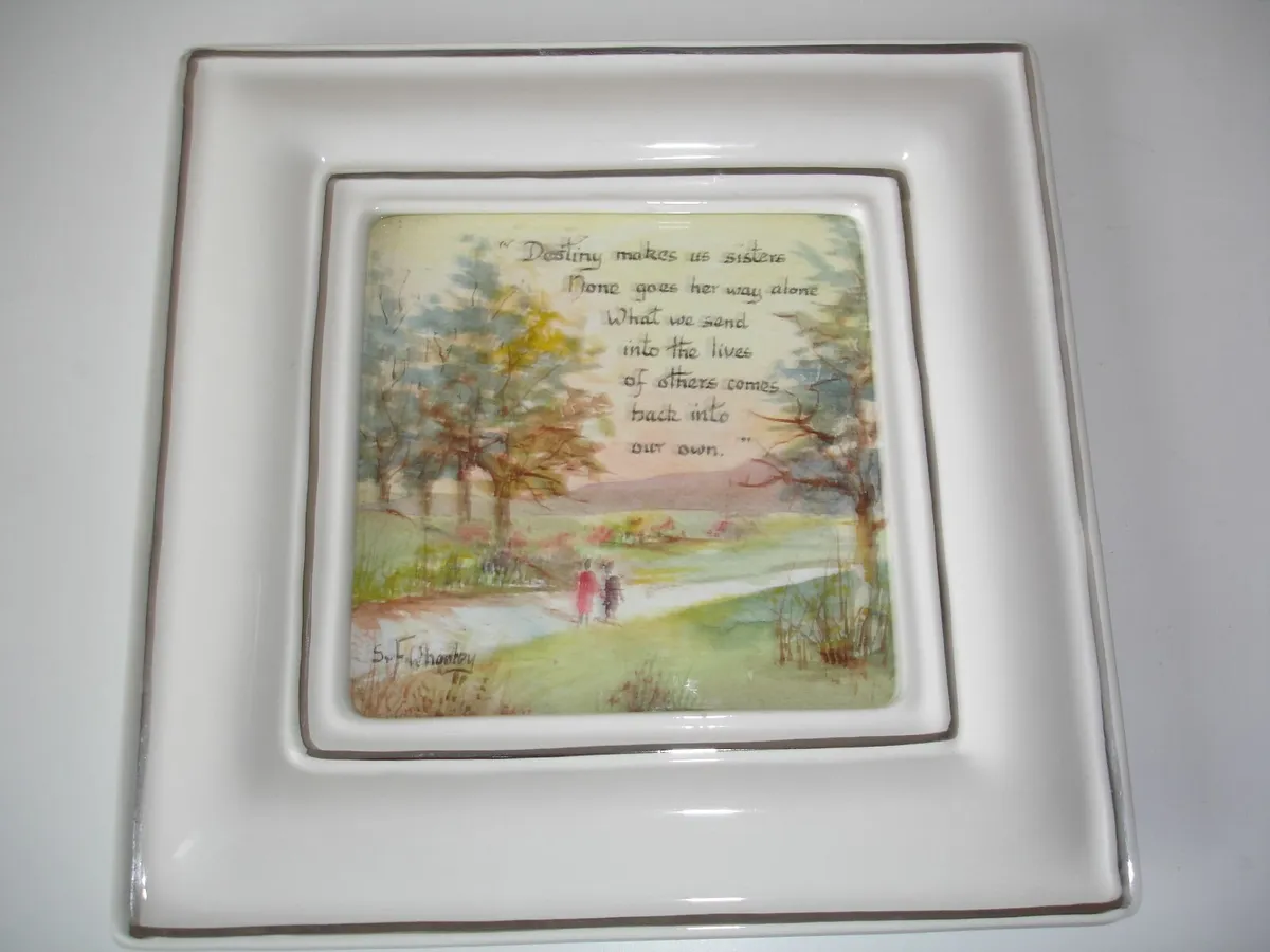 Porcelain Framed Sister Watercolour Picture Script - Image 4
