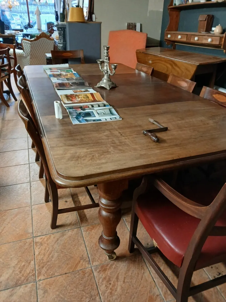 antique mahogany dining table large - Image 1