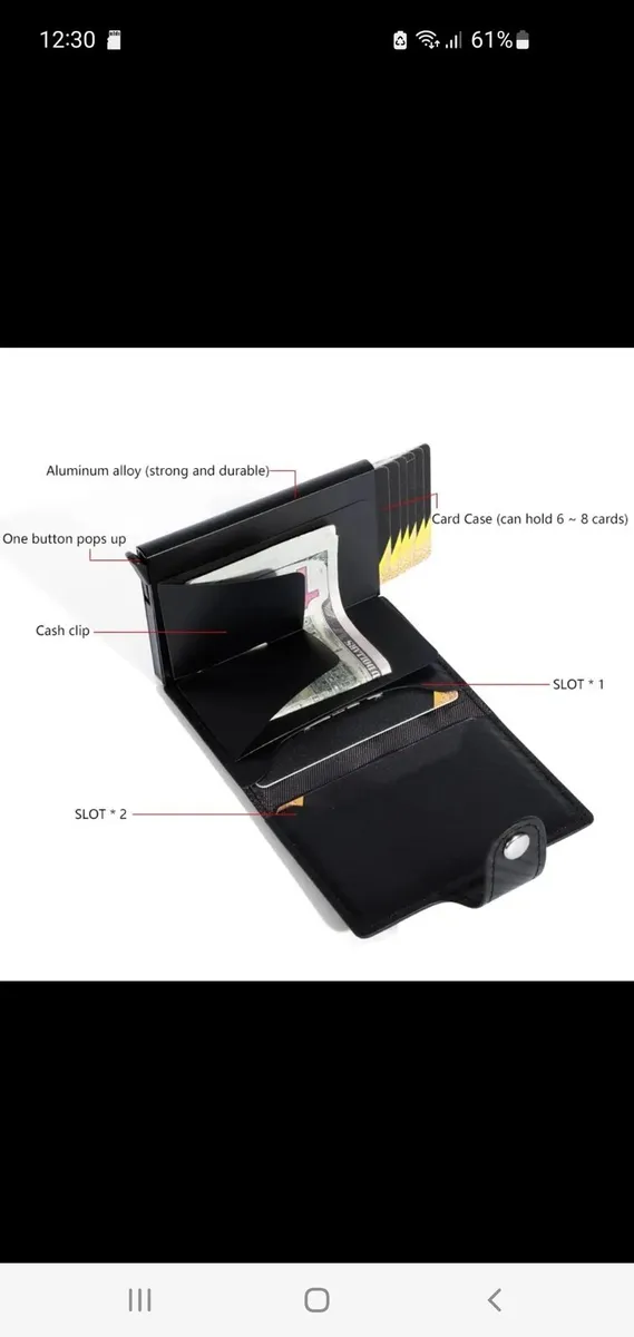 Anti Theft Card Wallets with Zipped Coin Pocket - Image 2