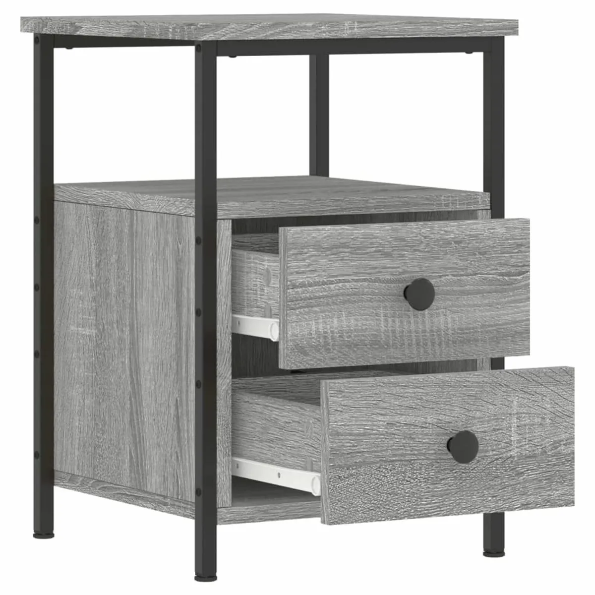 [Free P&P] New Grey Bedside Cabinet Nightstand - Image 2