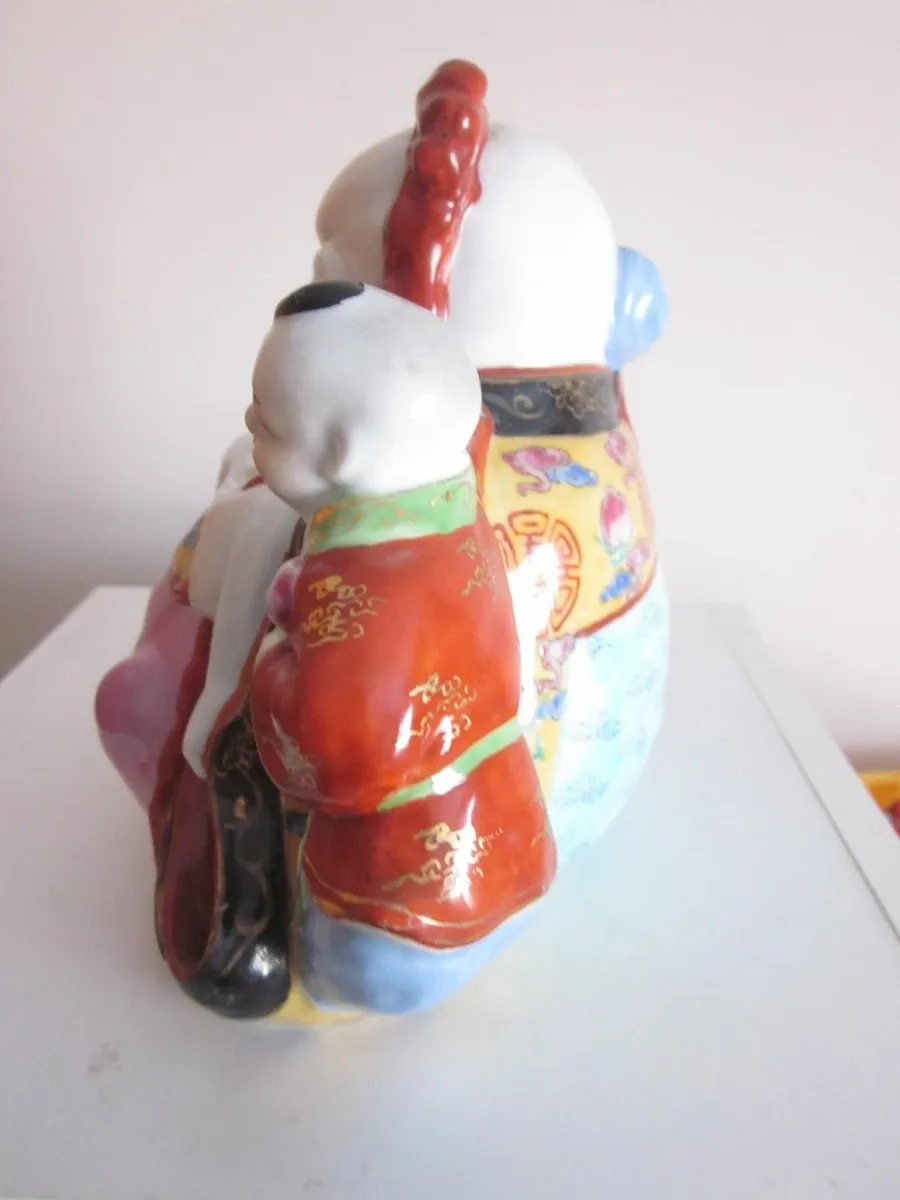 Antique  Chinese Pottery Shou Lau and Boy Teapot - Image 3