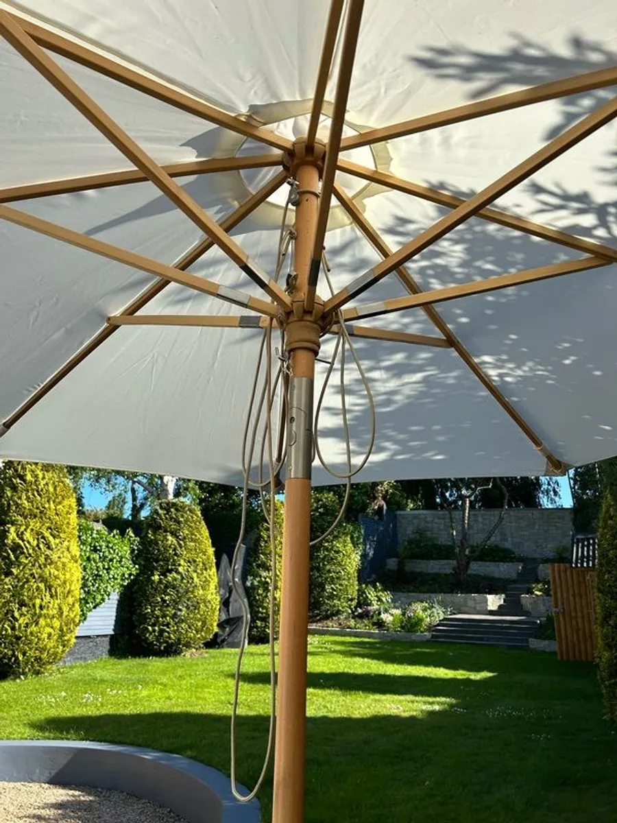 Garden Parasol & stone base - Image 2