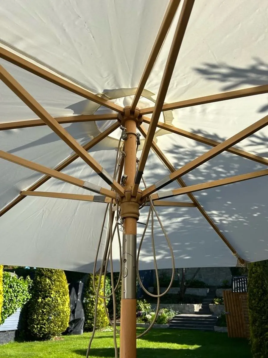 Garden Parasol & stone base - Image 3