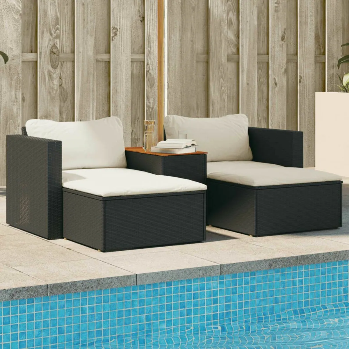 [Free P&P] New Garden Poly Rattan Sun Loungers - Image 1