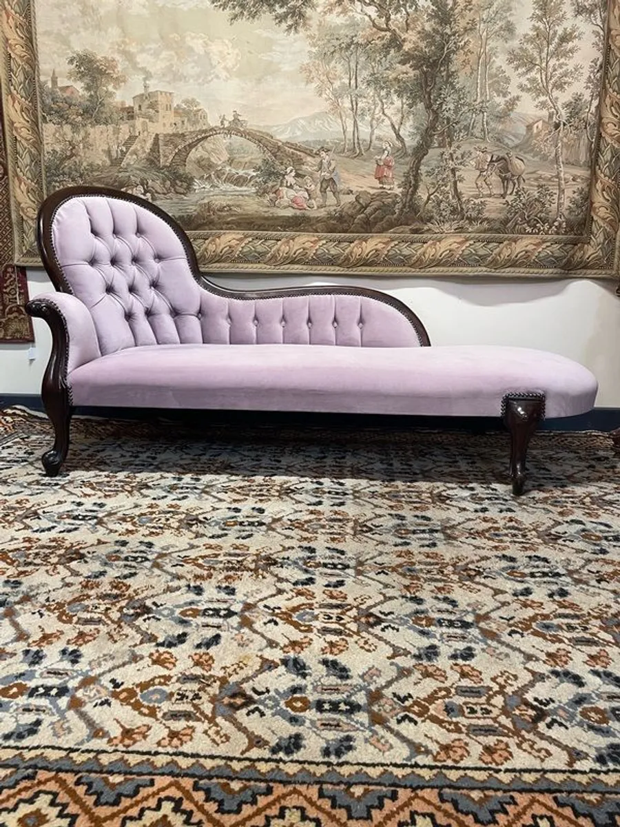 A Handsome 20th Century Chaise Lounge in the Victorian Manner - Image 1