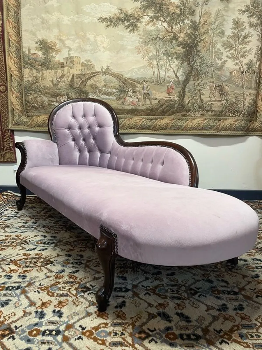 A Handsome 20th Century Chaise Lounge in the Victorian Manner - Image 2