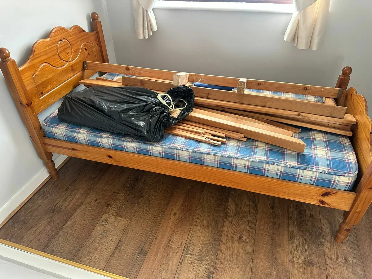 Single bed and mattress