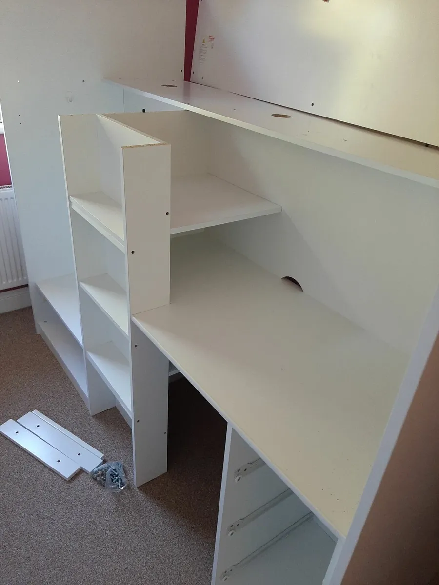 Childrens High Sleeper bed with storage and desk - Image 4