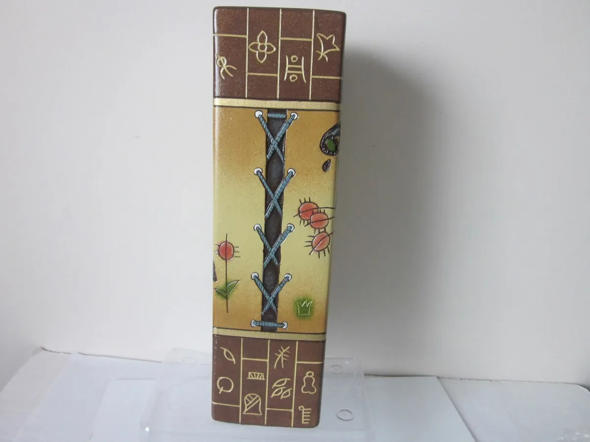 Chinese Square Pottery Vase 11” - Image 3