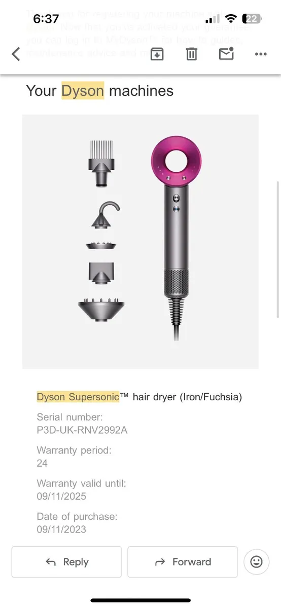 Dyson Hairdryer for sale - Image 1