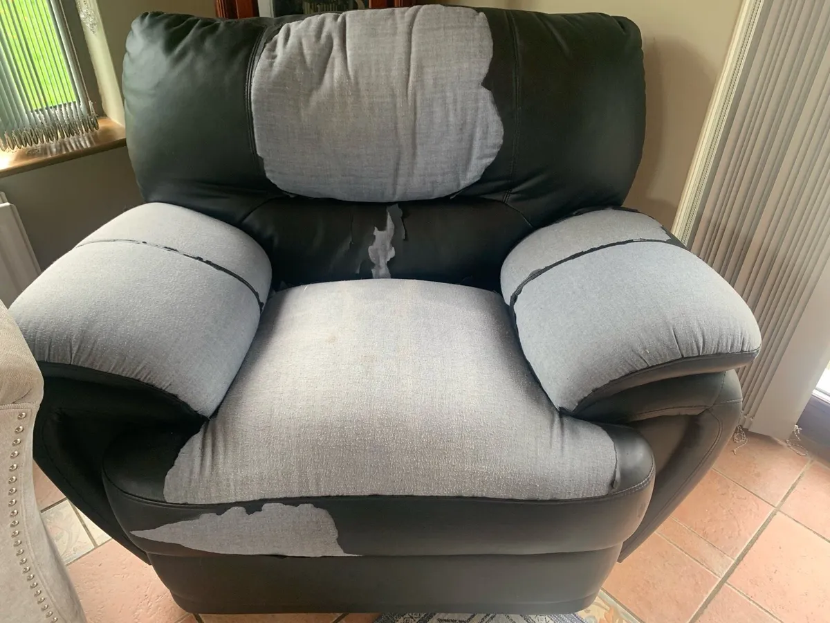 Faux leather recliner chair
