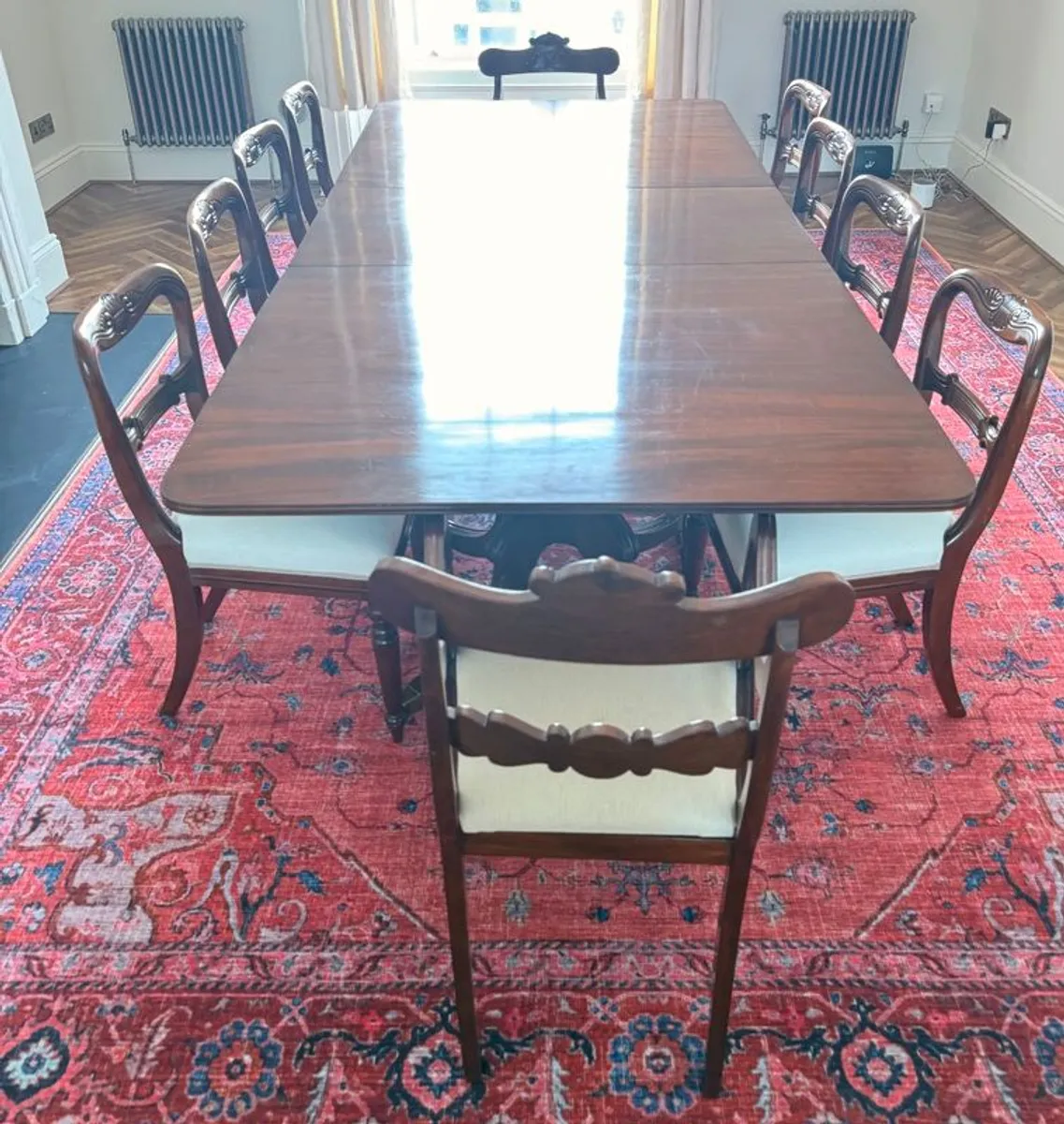 Regency dining table and William IV chairs - Image 2