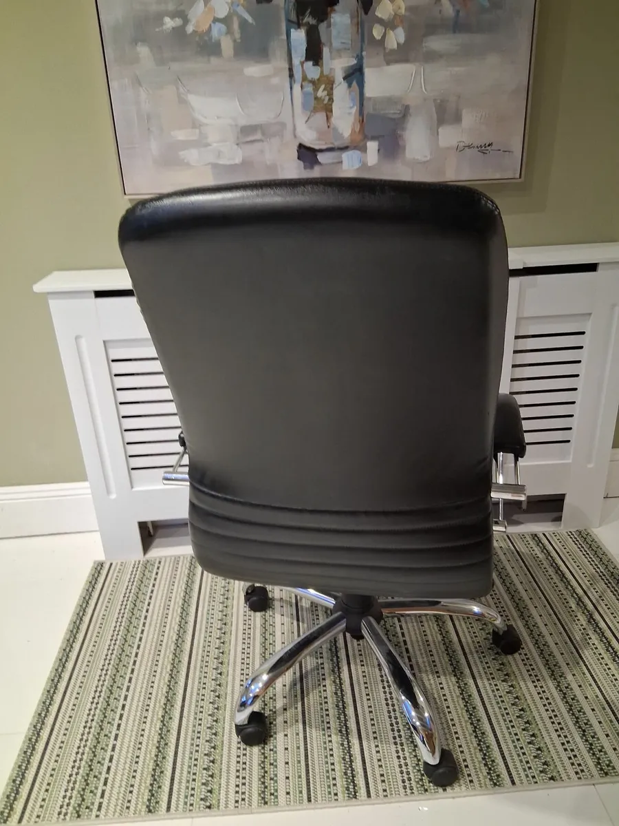 Black Leather Office Chair - Image 3