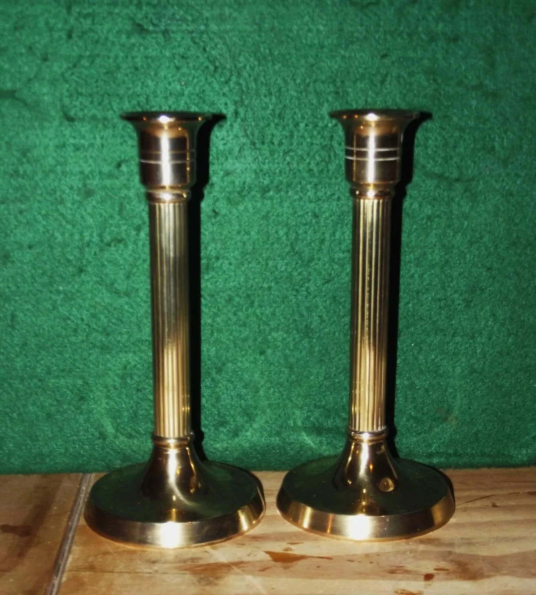 Brass Candlesticks 21cms - Image 1