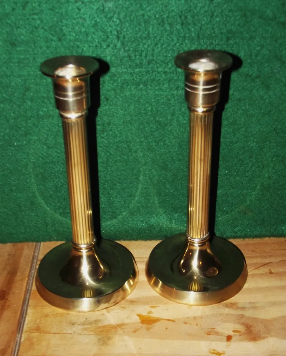Brass Candlesticks 21cms - Image 2
