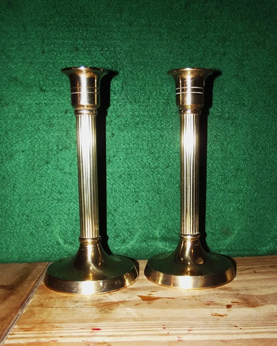 Brass Candlesticks 21cms - Image 3