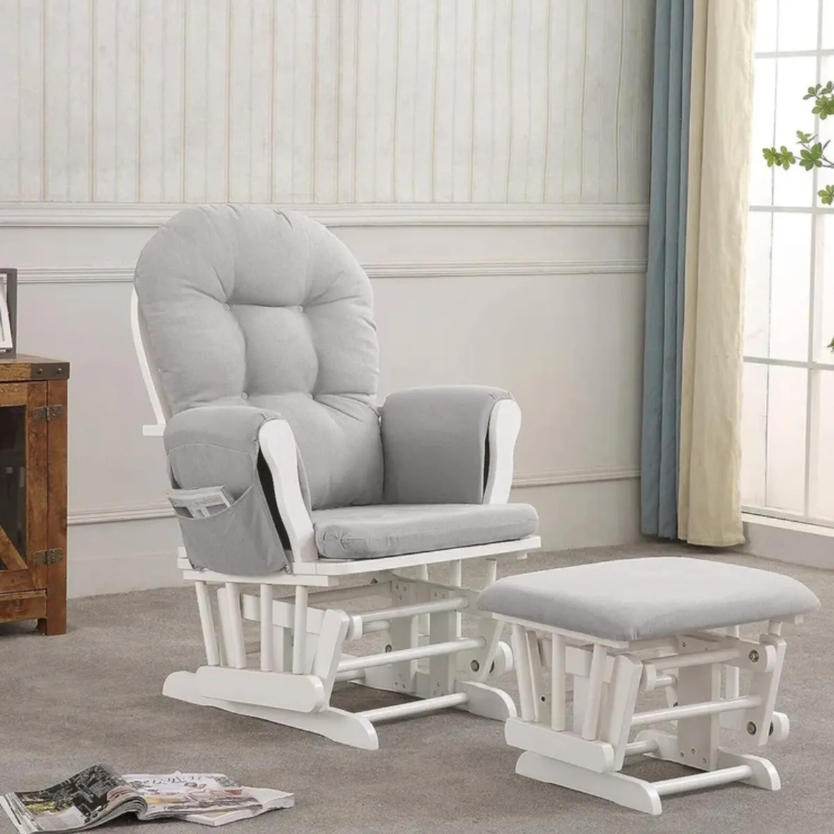 Babylo Milan Glider Nursing Chair & Footstool - Image 3
