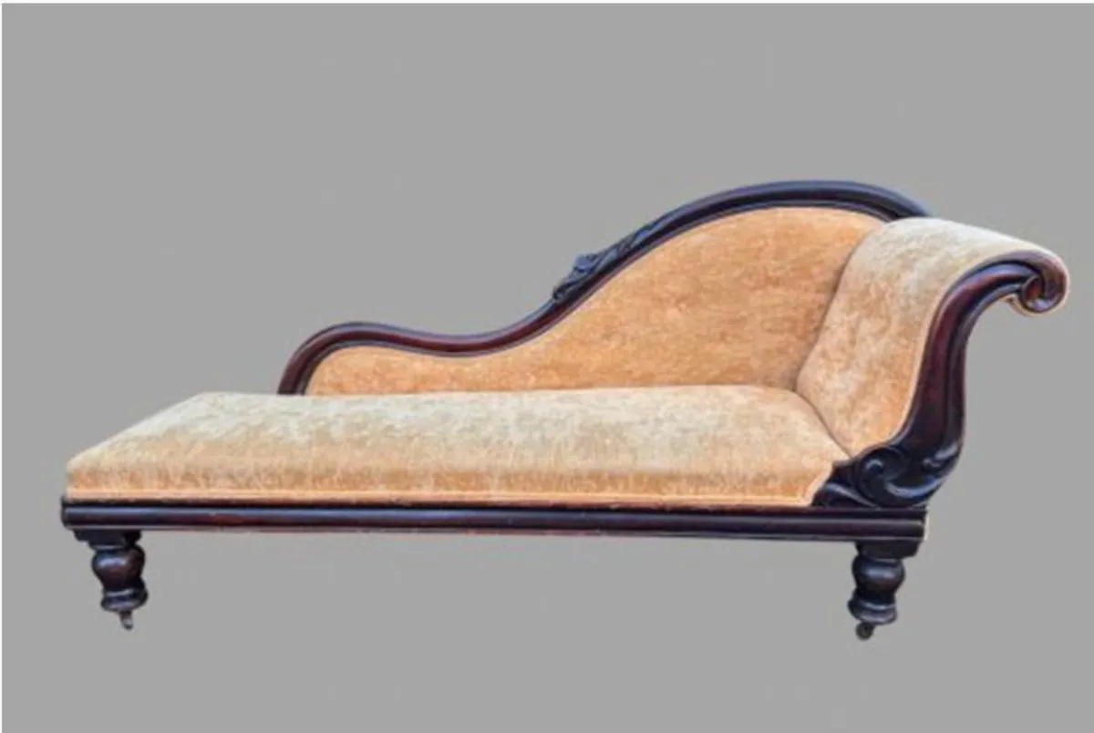 Victorian 19th Century Mahogany Chaise Longue - Image 1