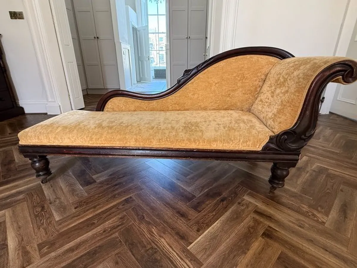 Victorian 19th Century Mahogany Chaise Longue - Image 2