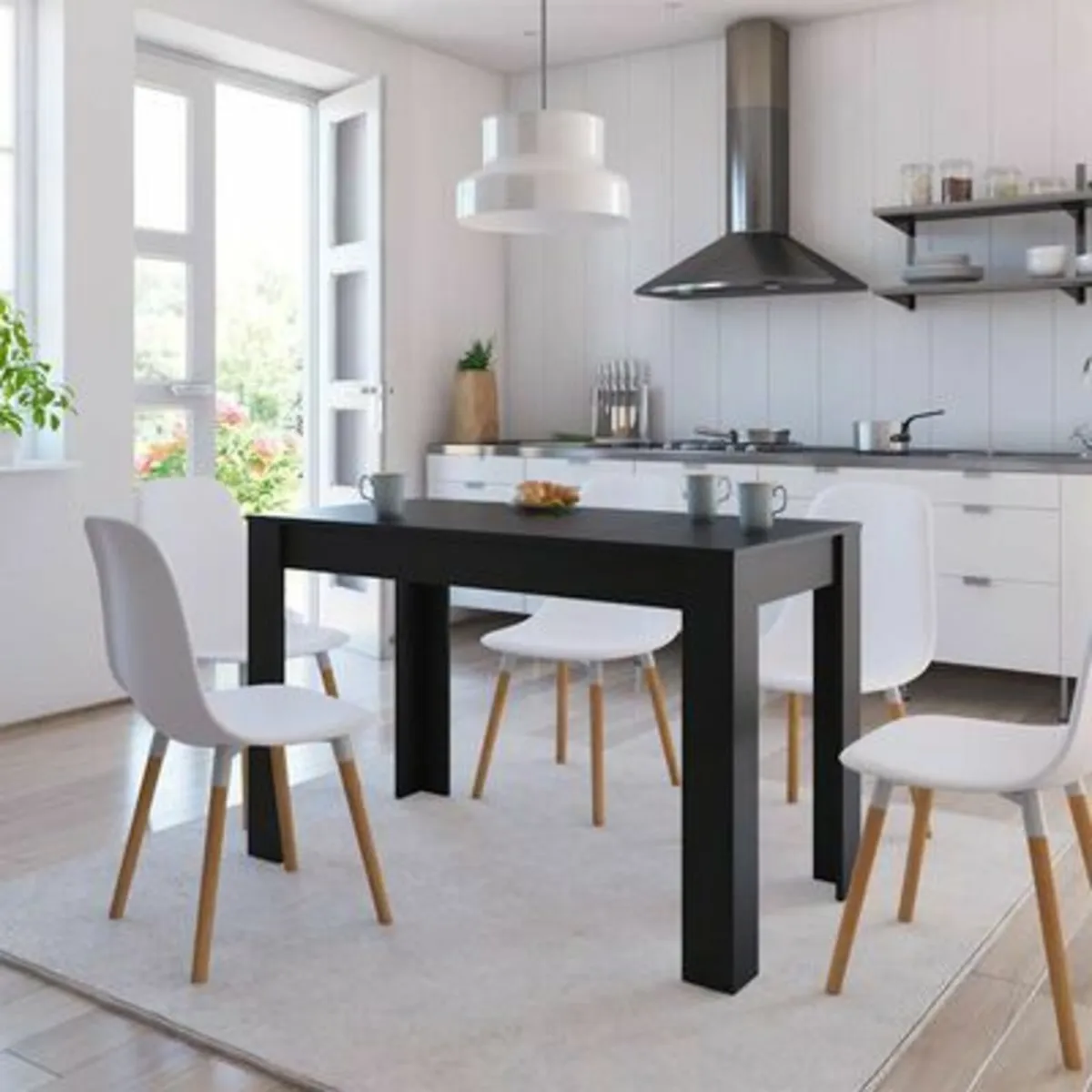 [Free P&P] New Black Kitchen Dining Table - Image 1