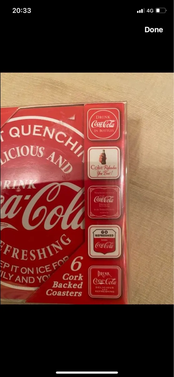 Coca Cola Cork Backed Coasters (6) - Image 3