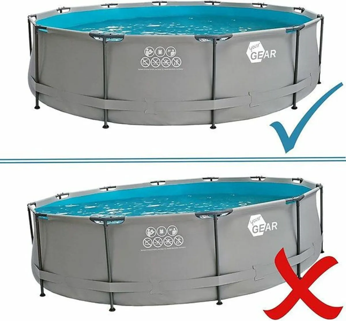 Family Pool Grey Ø 457 x 100 cm Steel Frame Pool - Image 2