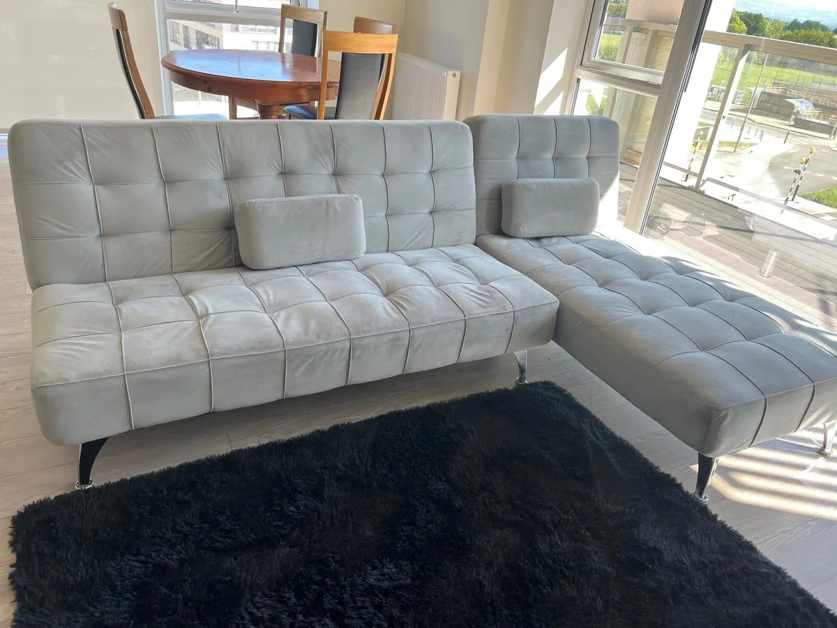 3 seater foldable fabric sofa bed - Image 1
