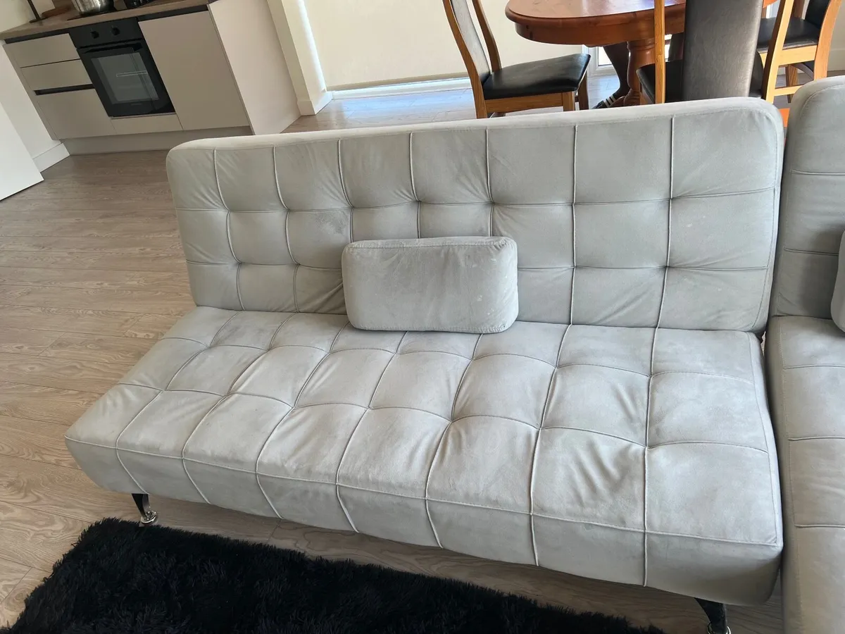 3 seater foldable fabric sofa bed - Image 2