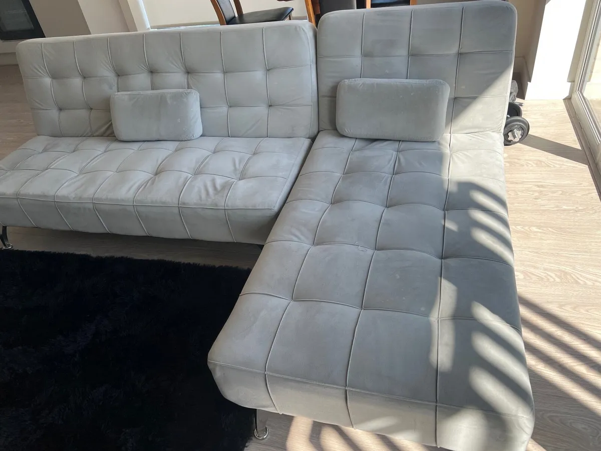 3 seater foldable fabric sofa bed - Image 3