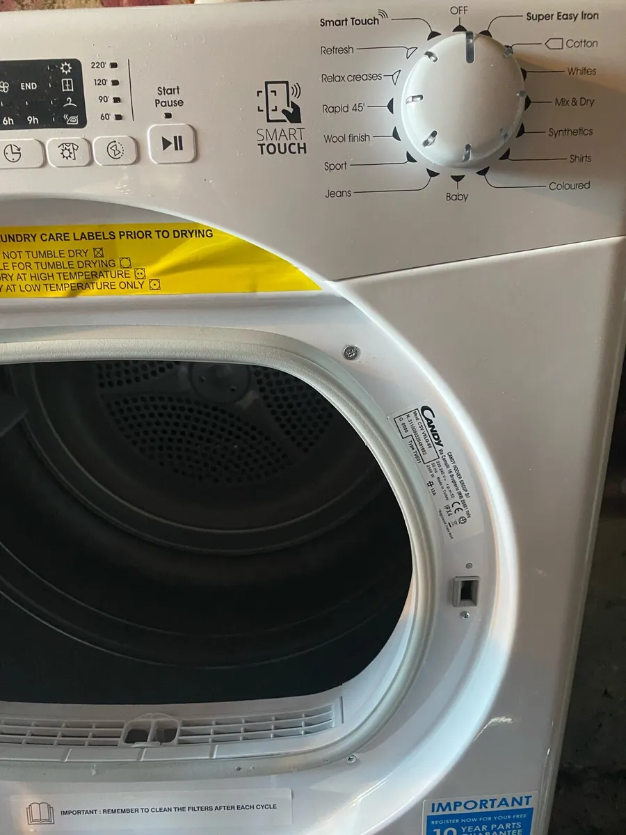 Candy 9kg Vented Tumble Dryer - nearly new - Image 3
