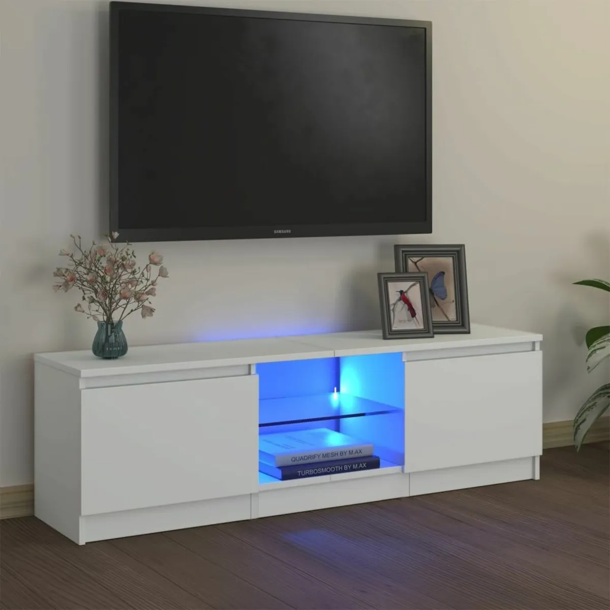 [Free P&P] New White LED TV Cabinet - Image 1