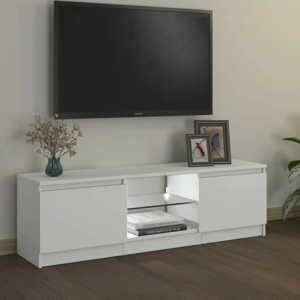 [Free P&P] New White LED TV Cabinet - Image 2
