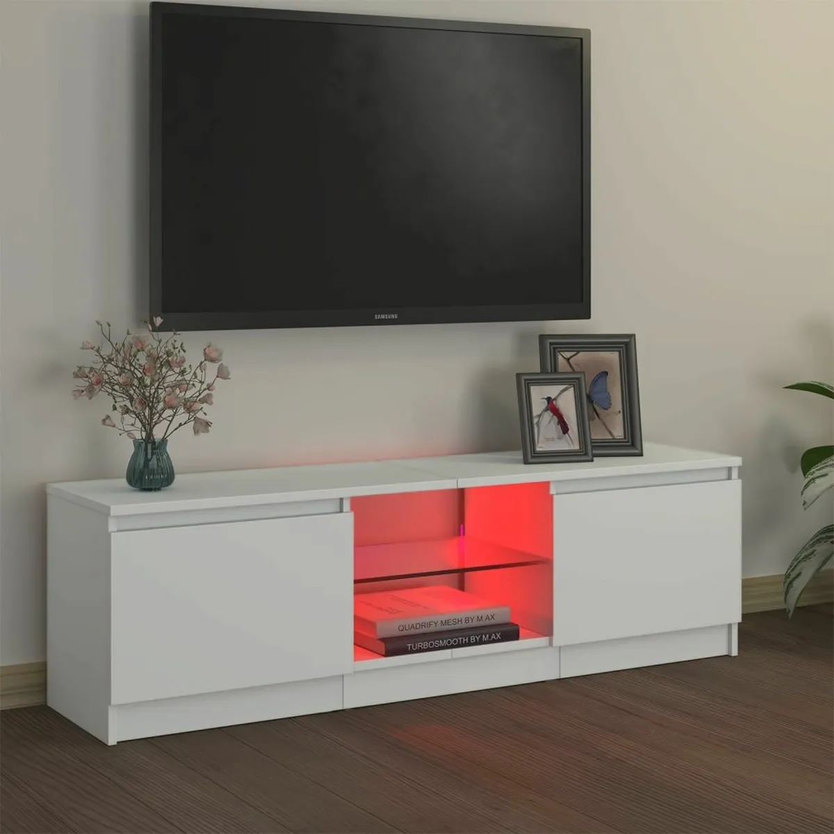 [Free P&P] New White LED TV Cabinet - Image 4
