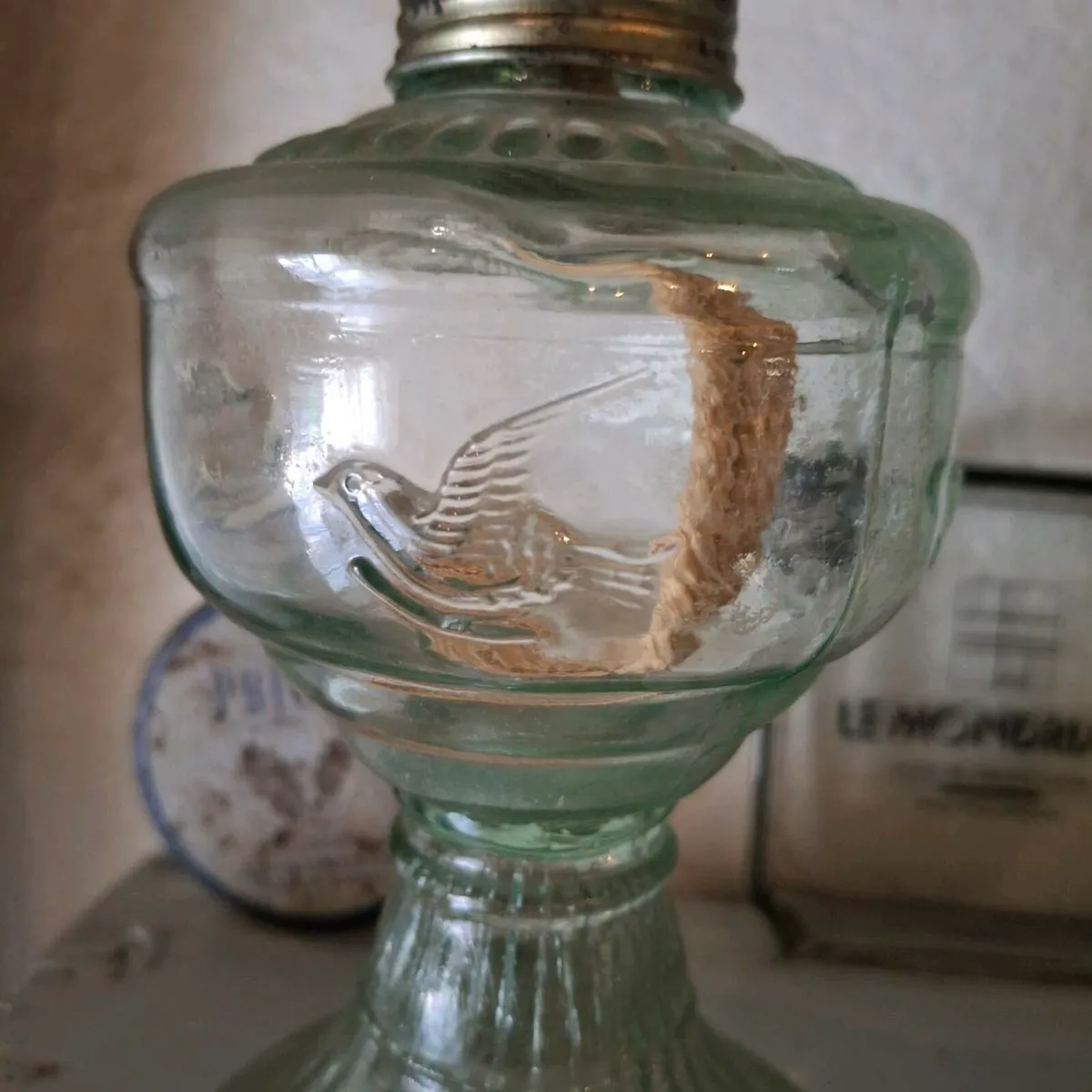 Pair of Glass Oil Lamps - Image 2