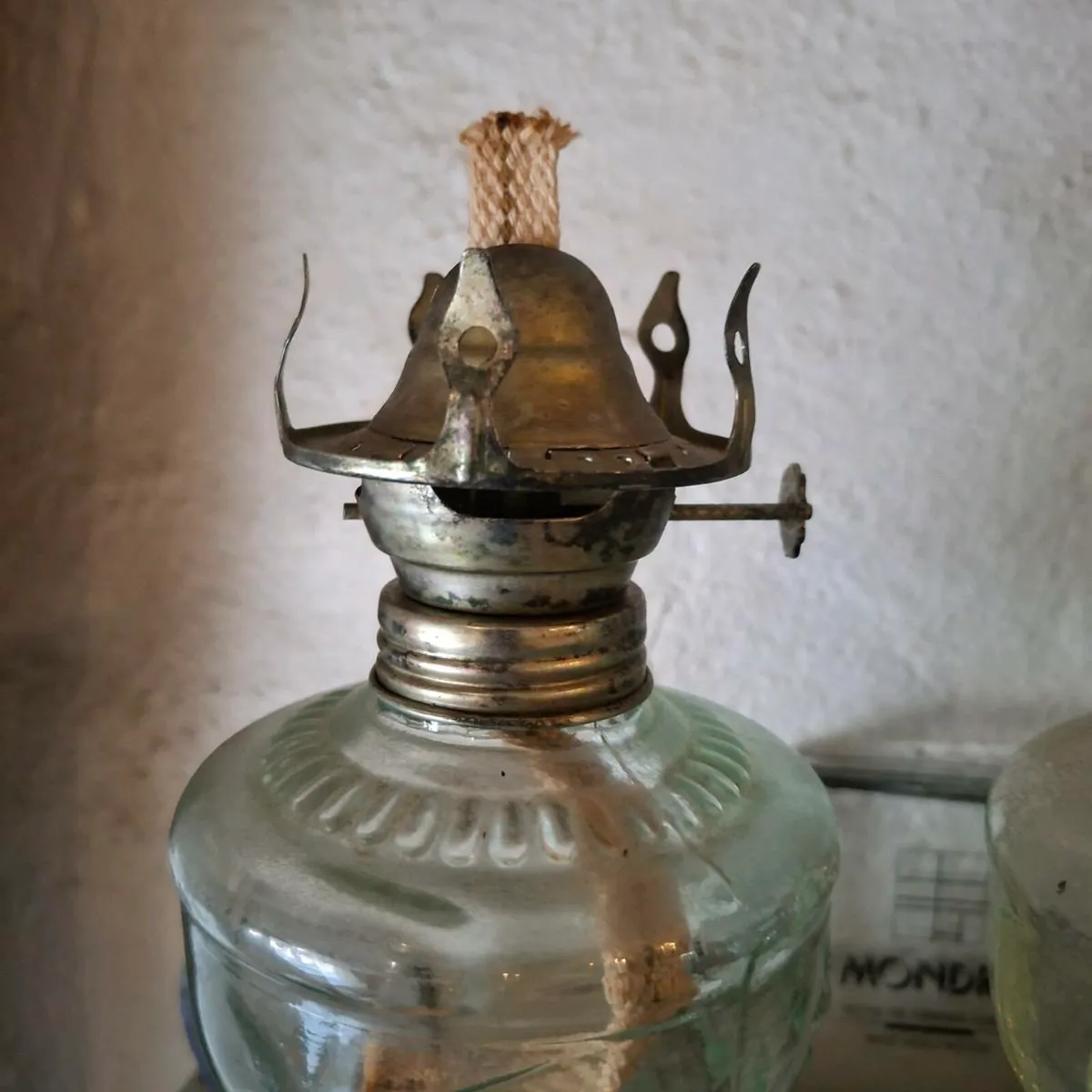 Pair of Glass Oil Lamps - Image 3