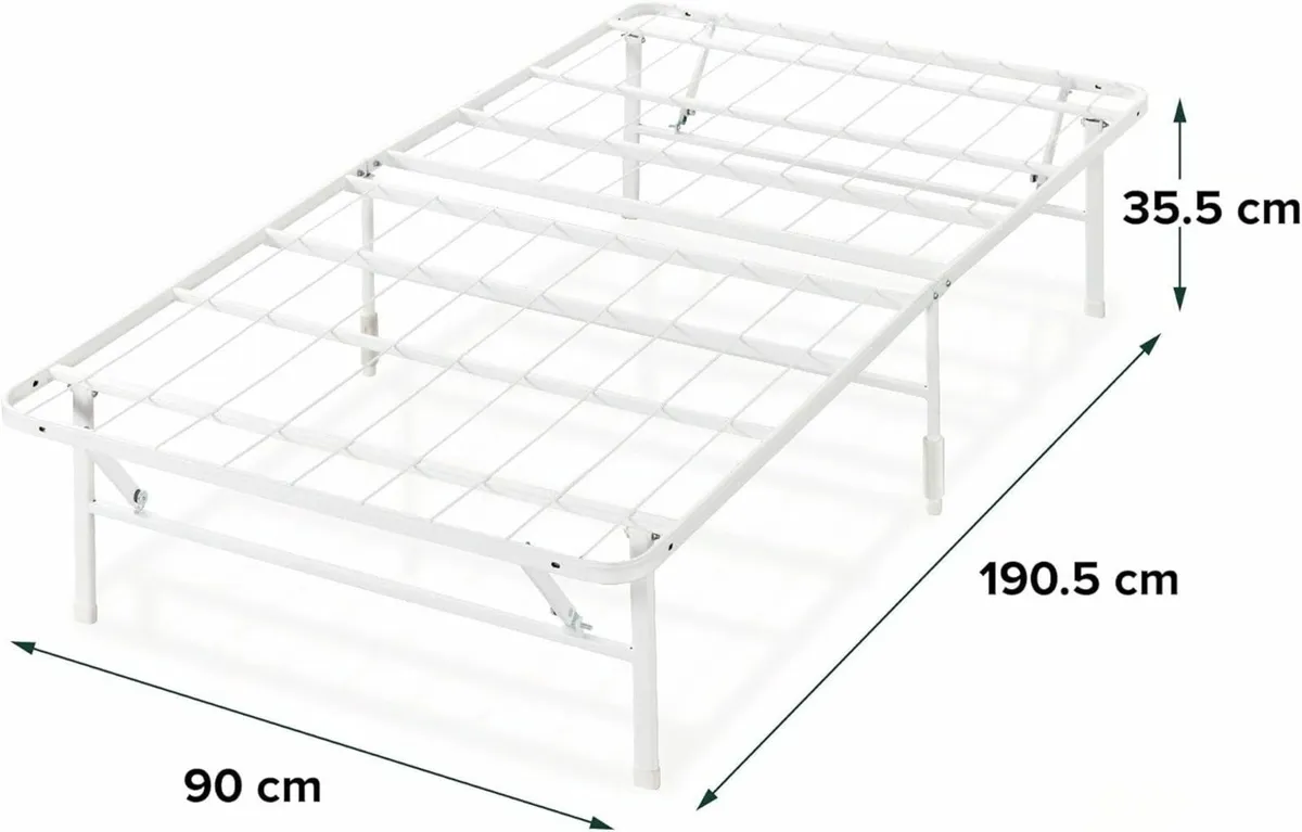Single Bed frame 90x190cm storage - White - Image 4