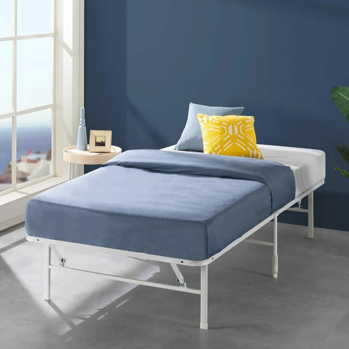 Single Bed frame 90x190cm storage - White - Image 1
