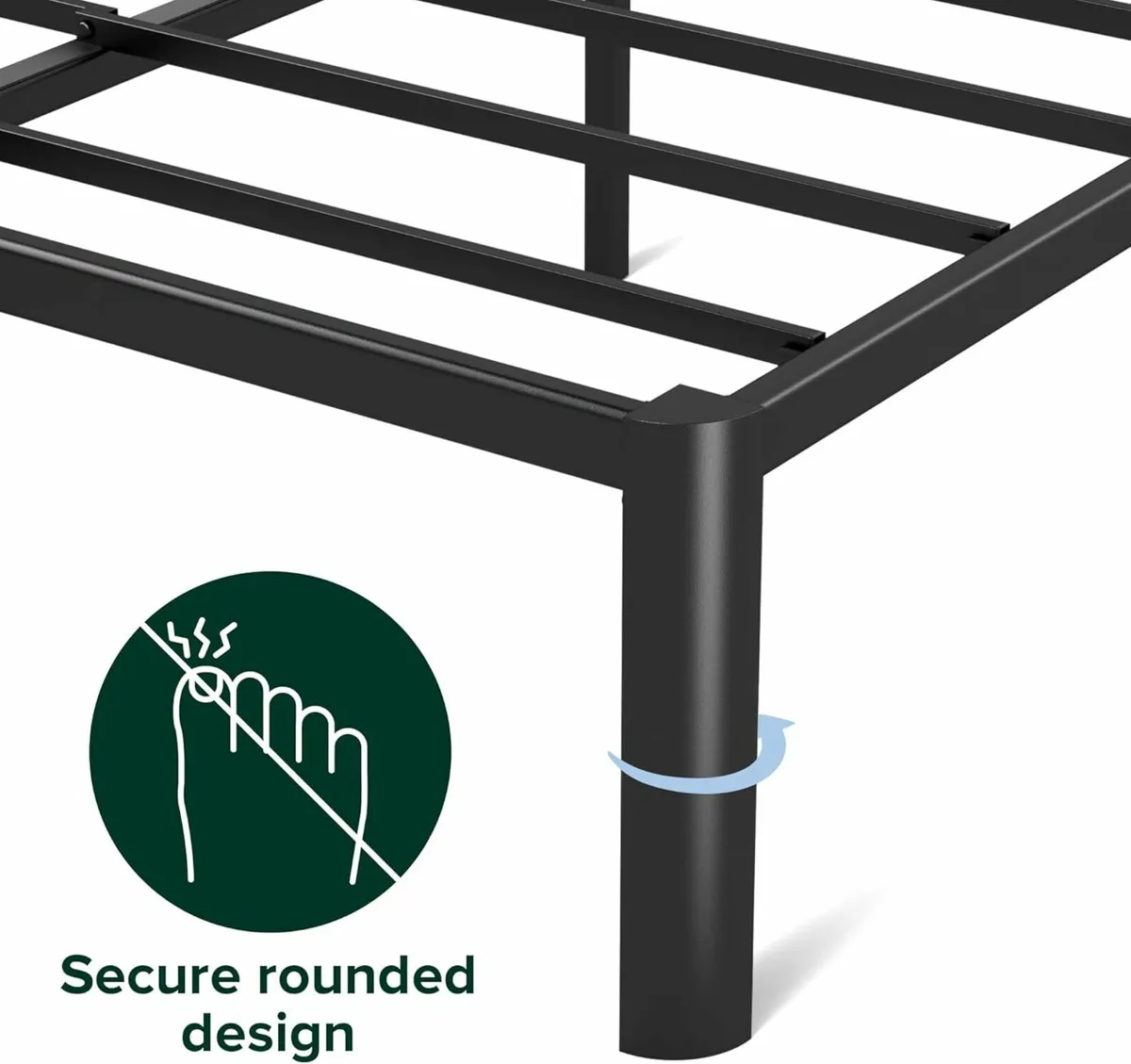 Single Bed frame 90x190 cm Underbed Storage Black - Image 3