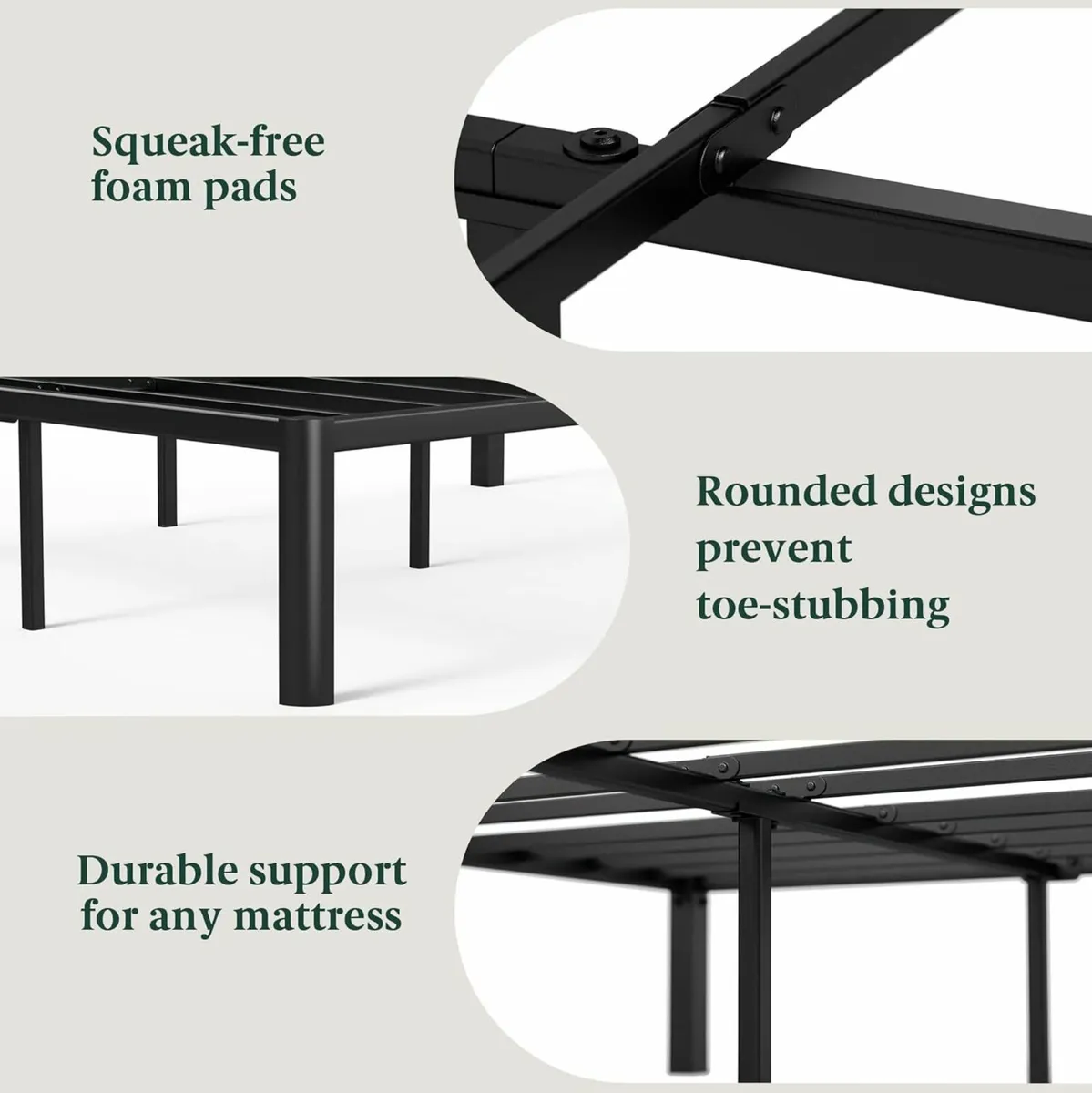 Single Bed frame 90x190 cm Underbed Storage Black - Image 4