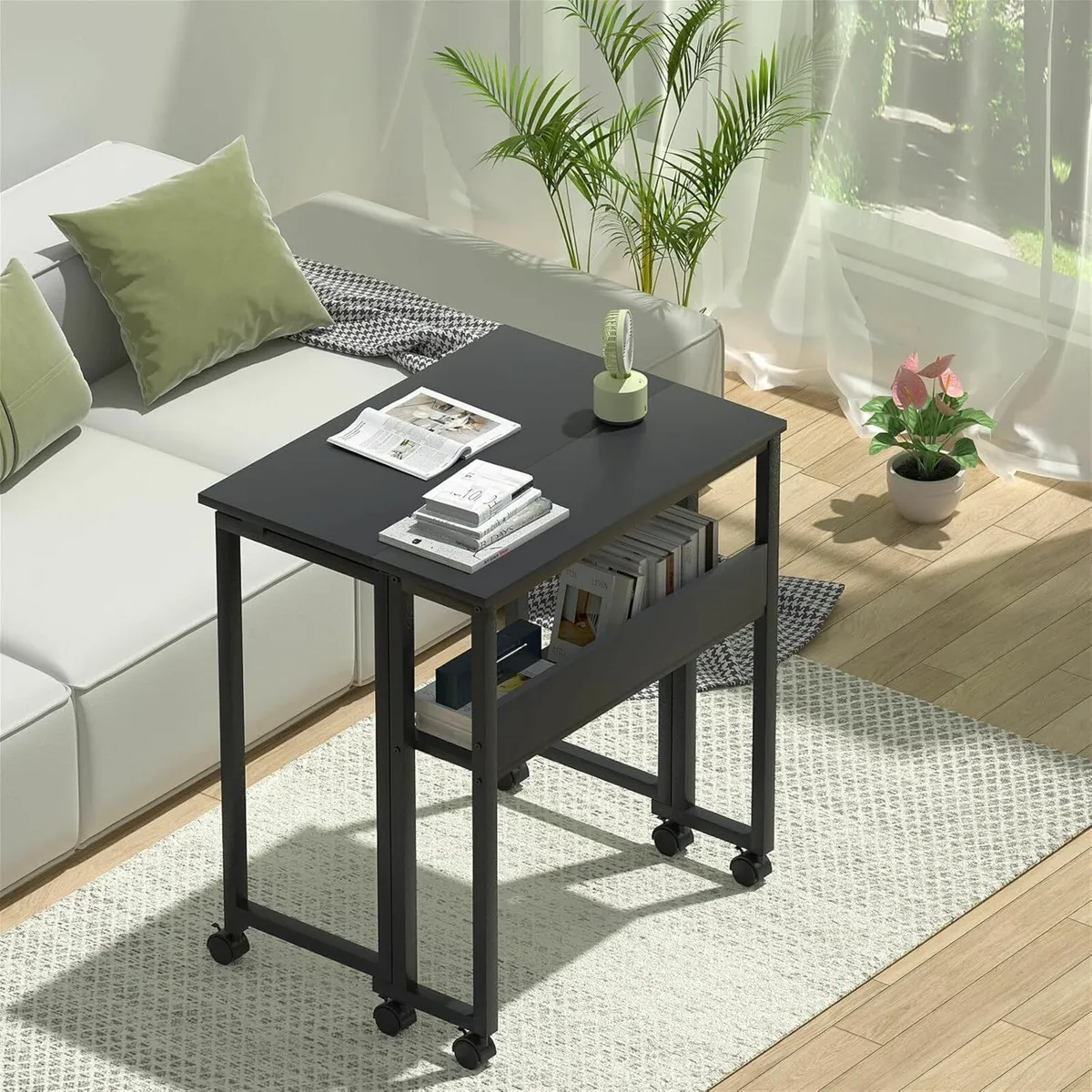 Small Folding Desk Storage Shelf 63 cm end table - Image 1