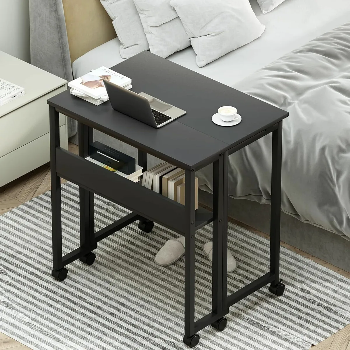 Small Folding Desk Storage Shelf 63 cm end table - Image 2