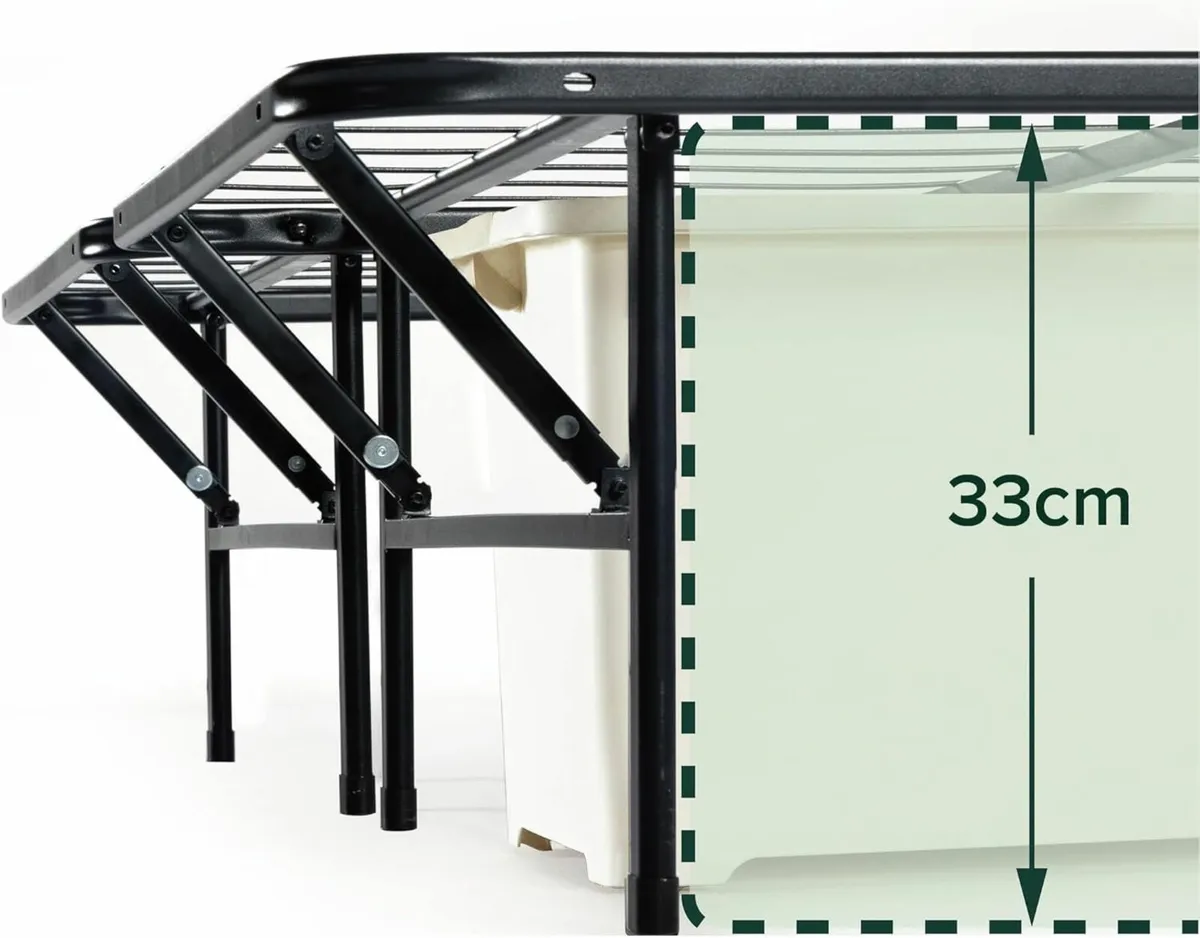 King Size Bed frame 150x200cm  Storage black - Image 2