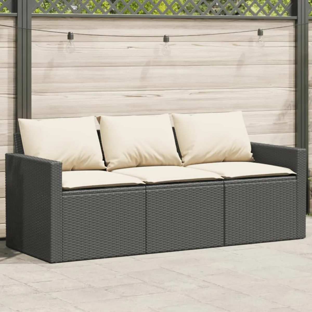 [Free P&P] New 3 Seater Poly Rattan Garden Sofa - Image 1