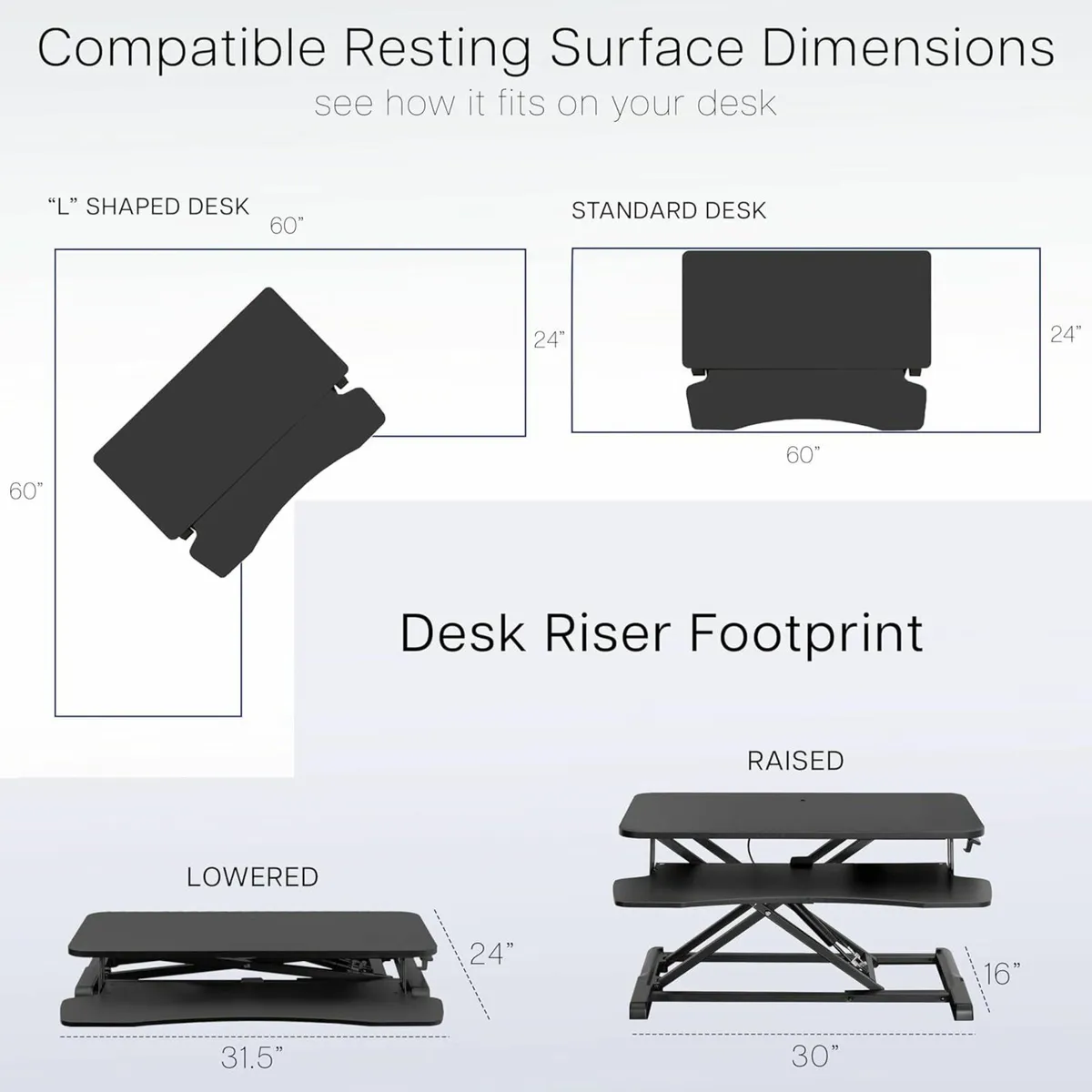 Standing 81cm Desk Converter  Height Adjustable - Image 4