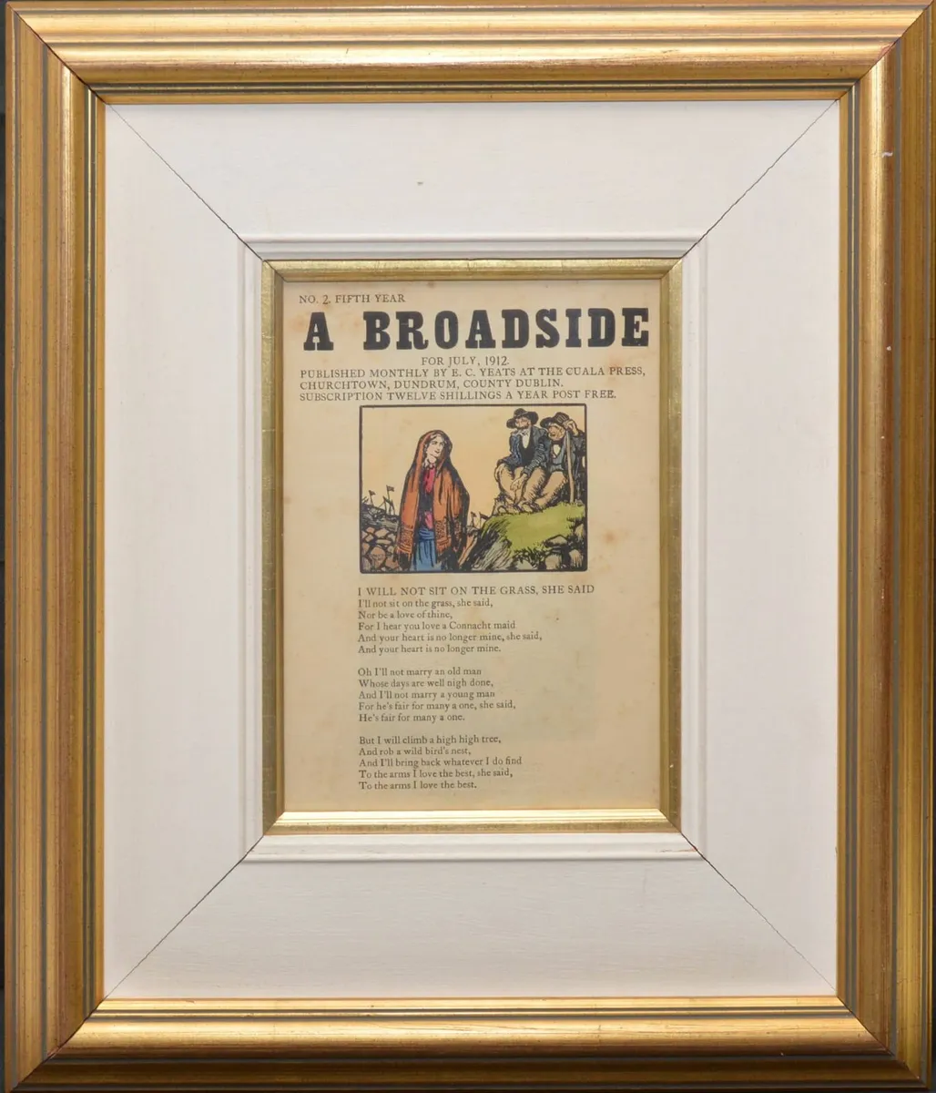 Jack B Yeats Hand Coloured Broadside Print 1913 - Image 1