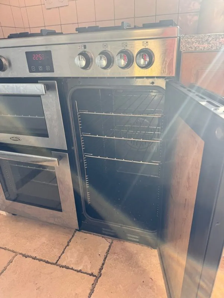 BELLING Gourmet 90DFT 90 cm Dual Fuel Range Cooker - Stainless Steel - Image 2