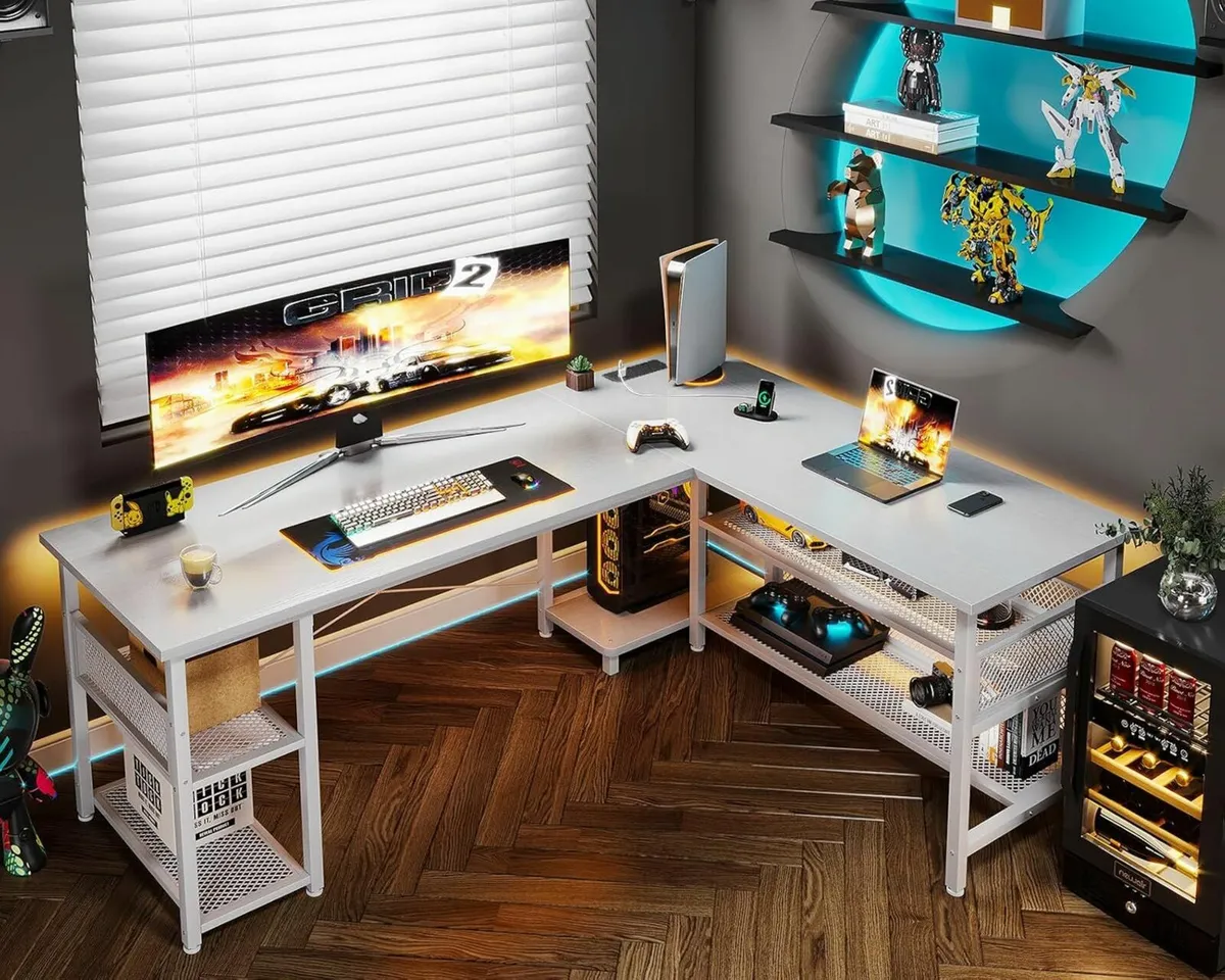 L Shaped Gaming Desk 168x120cm Reversible desk - Image 1